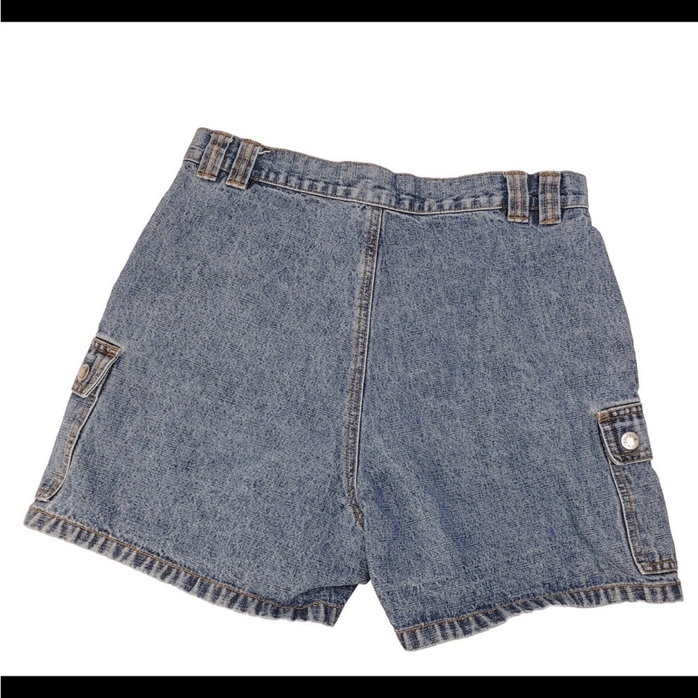Riveted by Lee Women’s High waisted Cargo medium Wash denim shorts size 10 - Picture 10 of 15